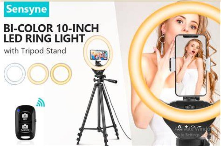 Sensyne 10 Inch LED Ring Light with Tripod Stand and Phone Holder